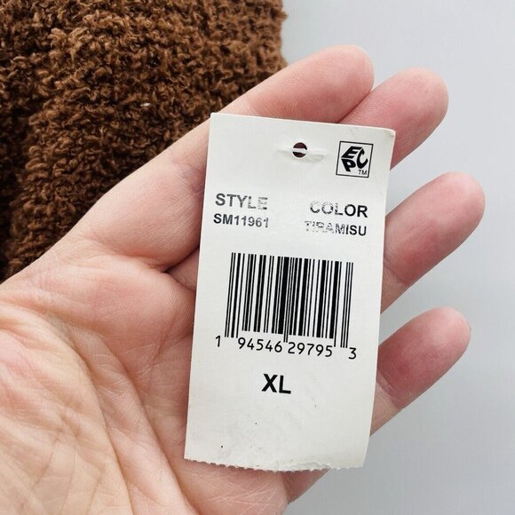 Steve Madden Womens Size XL Pull On Wide-Leg Chenille Sleep Pants in Brown $64 - Picture 7 of 11